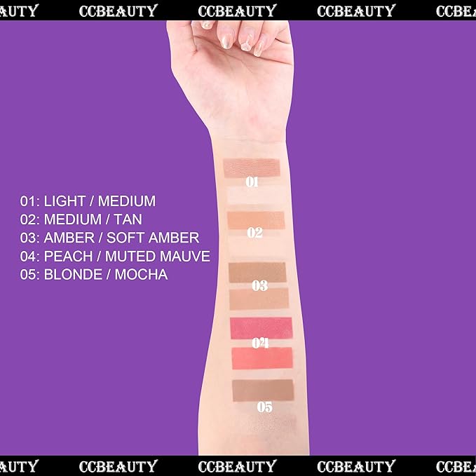 CCbeauty Cream Highlight and Contour Stick DualEnded Contouring Highlighter Stick Makeup Face Shaping Makeup Foundation Lightweight Blend Smooth Colour Corrector Concealer Stick LightMedium - Image 2