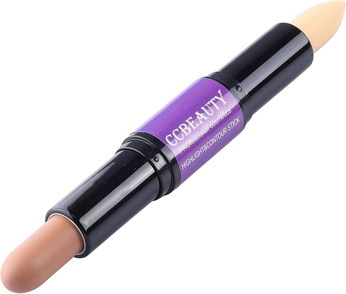 CCbeauty Cream Highlight and Contour Stick DualEnded Contouring Highlighter Stick Makeup Face Shaping Makeup Foundation Lightweight Blend Smooth Colour Corrector Concealer Stick LightMedium - Image 5