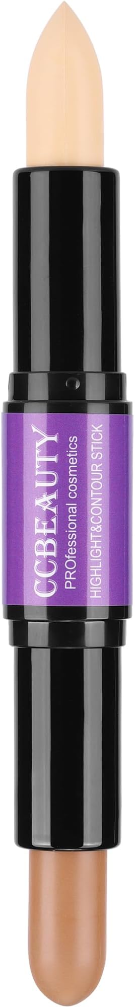 CCbeauty Cream Highlight and Contour Stick DualEnded Contouring Highlighter Stick Makeup Face Shaping Makeup Foundation Lightweight Blend Smooth Colour Corrector Concealer Stick LightMedium - Image 1