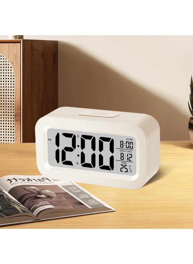Qiao Qiao Qiao Multi-function Electronic Clock Alarm Clock Children's Bedroom Smart Bedside Clock Student Special Wake-up Artifact Desktop Seat Clock White - Image 5
