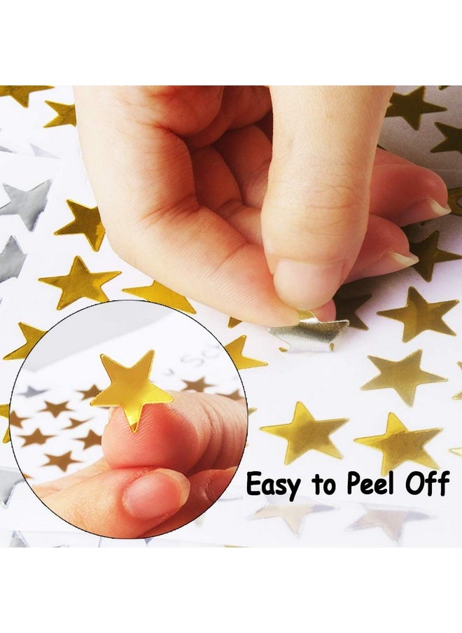 Heqishun - 4200 Count Star Stickers Self-Adhesive Foil Star Stickers For Kids Teachers (Gold + Silver) - Image 1