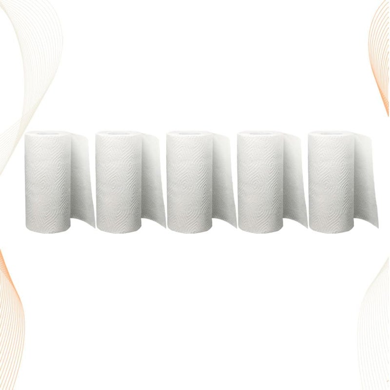 VOSAREA Kitchen Paper Towels 5 Rolls Oil Absorption Paper Strong Water Absorbent for Home Daily Use - Image 5