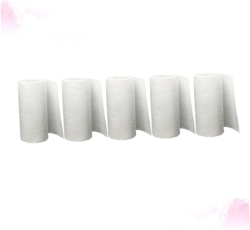 VOSAREA Kitchen Paper Towels 5 Rolls Oil Absorption Paper Strong Water Absorbent for Home Daily Use - Image 3