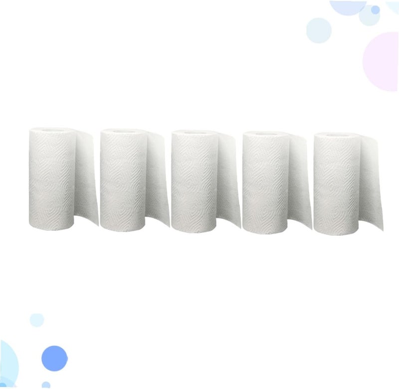 VOSAREA Kitchen Paper Towels 5 Rolls Oil Absorption Paper Strong Water Absorbent for Home Daily Use - Image 4