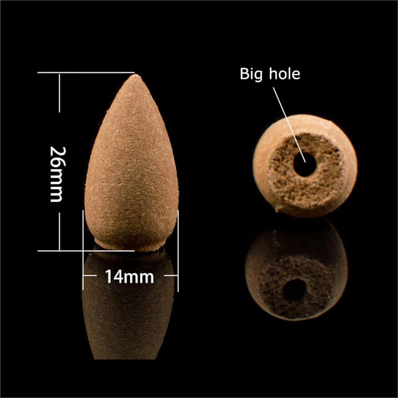 58Pcs Glass Bottle Backflow Incense Cones Natural Sandalwood Smoke Flavor(Rose) - Image 5