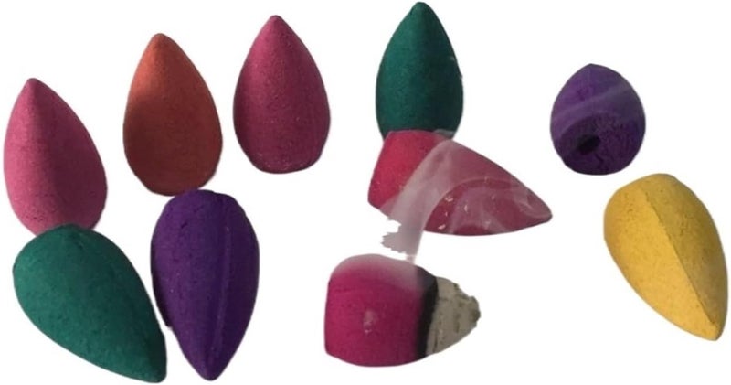 58Pcs Glass Bottle Backflow Incense Cones Natural Sandalwood Smoke Flavor(Rose) - Image 1