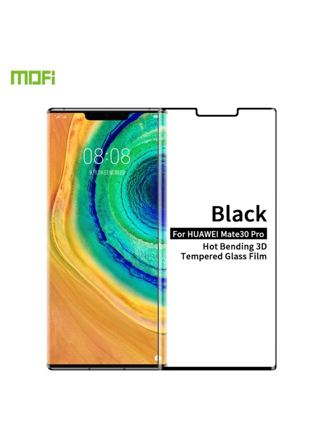 Screen Protector For Huawei Mate 30 Pro MOFI 9H 3D Explosion Proof Thermal Bending Full Screen Covered With Tempered Glass Film(Black)