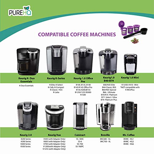 PUREHQ Reusable K Cups Coffee Filter Pod for Keurig 1.0 & 2.0 Machines - Coffee Scoop Funnel and 3 Pack K Cup Filters - Universal Refillable KCups - Fits K-Duo, K-Classic, K-Elite, K-Select, K-Cafe Brewers - Image 5