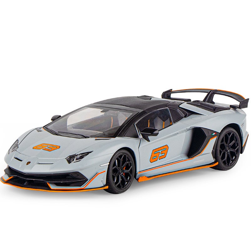 1/18 Scale Lamborghini SVJ63 Alloy Model Toy Car for Boys Valentine Gift Grey - Image 3