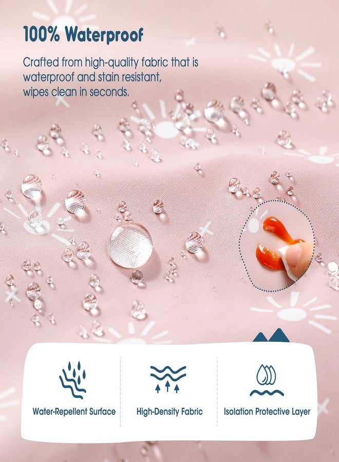 GRSSDER 2 Pack Long Sleeve Baby Feeding Bibs, Super Soft Lightweight Waterproof Coverall Baby Led Weaning Bib with Large Food Catcher Pocket, Adjustable and Easy Clean for 6-30 Months - Image 4