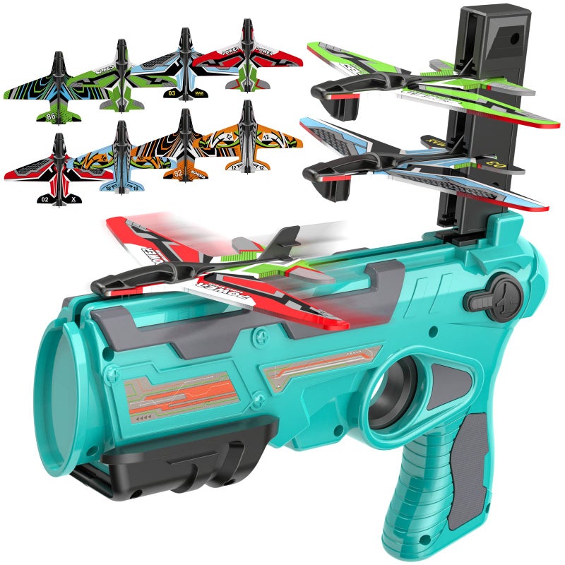 Zain Airplane Toys for 4 5 6 Years Old Boys Outdoor Toys for Kids Ages 4 8 Catapult Airplane with 8 pcs Glider Plane Boys Toys Age 6 8 with One Click Ejection Airplane Game Gifts for 4 8 Years old Boys - Image 1
