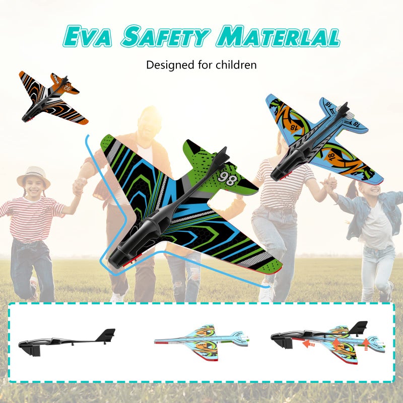 Zain Airplane Toys for 4 5 6 Years Old Boys Outdoor Toys for Kids Ages 4 8 Catapult Airplane with 8 pcs Glider Plane Boys Toys Age 6 8 with One Click Ejection Airplane Game Gifts for 4 8 Years old Boys - Image 4