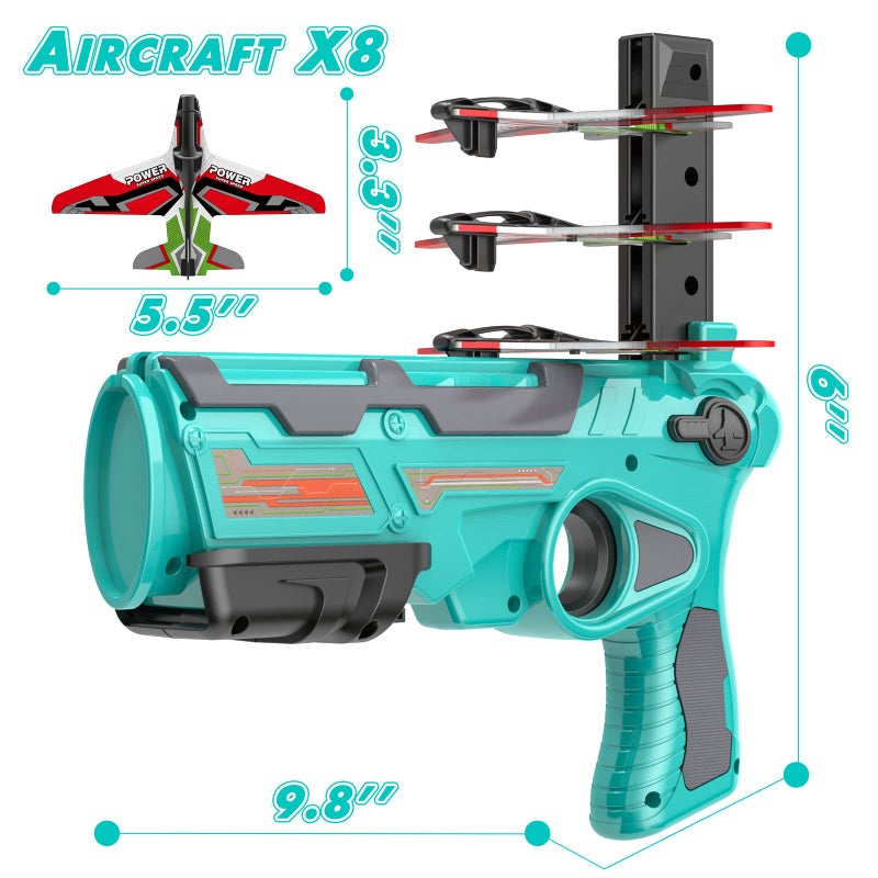 Zain Airplane Toys for 4 5 6 Years Old Boys Outdoor Toys for Kids Ages 4 8 Catapult Airplane with 8 pcs Glider Plane Boys Toys Age 6 8 with One Click Ejection Airplane Game Gifts for 4 8 Years old Boys - Image 3