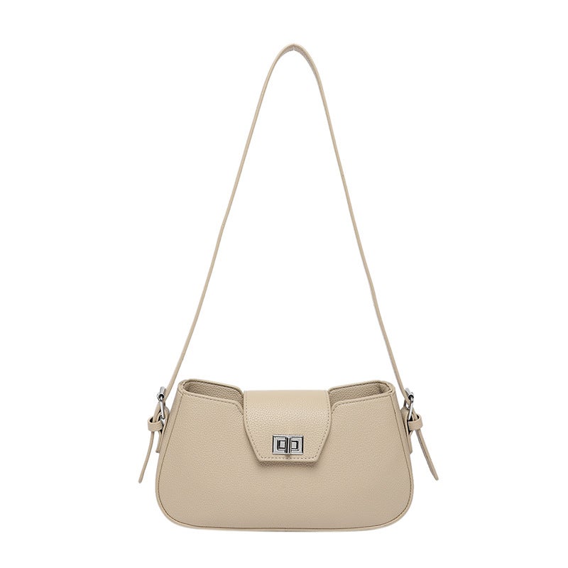 Simple Underarm Small Square Bag Women'S 2025 Spring New Niche High-Grade Sensitive Solid Color Lock Buckle Shoulder Bag - Image 1