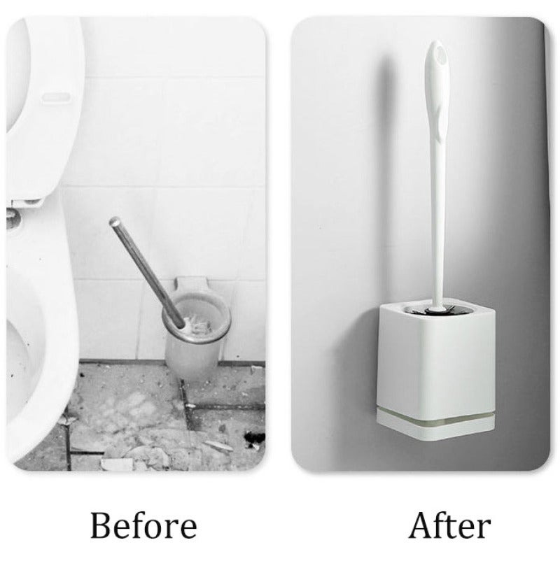 Punch-Free Wall-Mounted Toilet Brush Drain With Base Set Household Toilet Hanging Toilet Cleaning Brush - Image 5