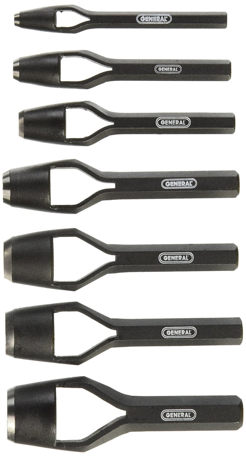 General Tools 1271ST Arch Punch Set 7 Piece Set 14 Inch to 1 Inch