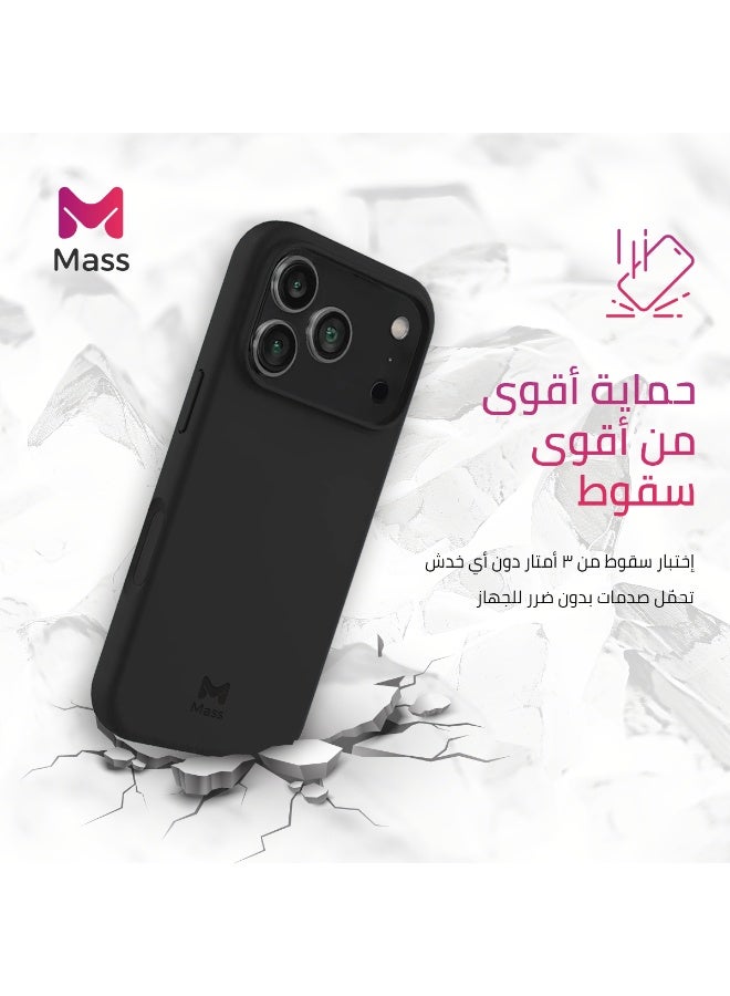 ماس جراب Mass Infinity 6x1 TPU الواقي، نحيف مقاوم للصدمات، مع دعم لوحة معدنية، وفتحة SIM مدمجة، وحماية متينة من السقوط، متوافق مع أجهزة Magsafe وiPhone (أسود، iPhone 17 Pro) - Image 5