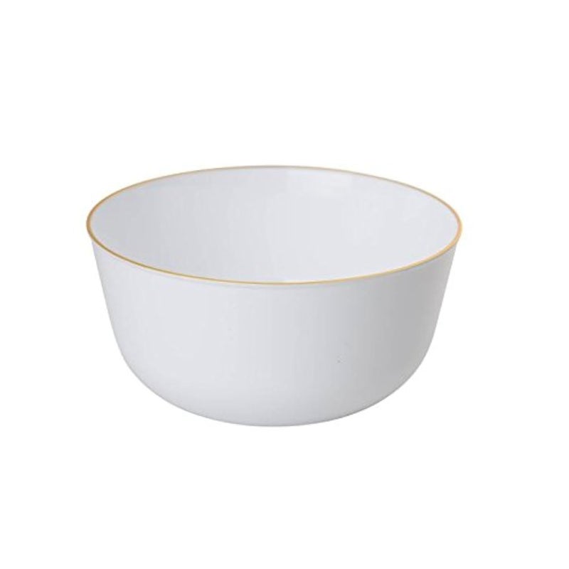 Trendables Premium Plastic Bowls Disposable Food Grade Plastic Bowls  Flora Design  40 Pack