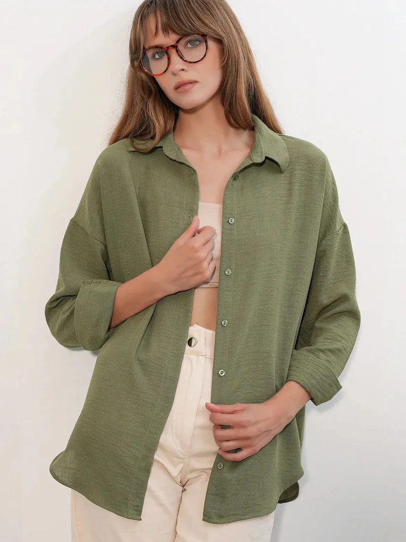 Big Dart BDART Embroidered Long Sleeve Shirt with Button Closure