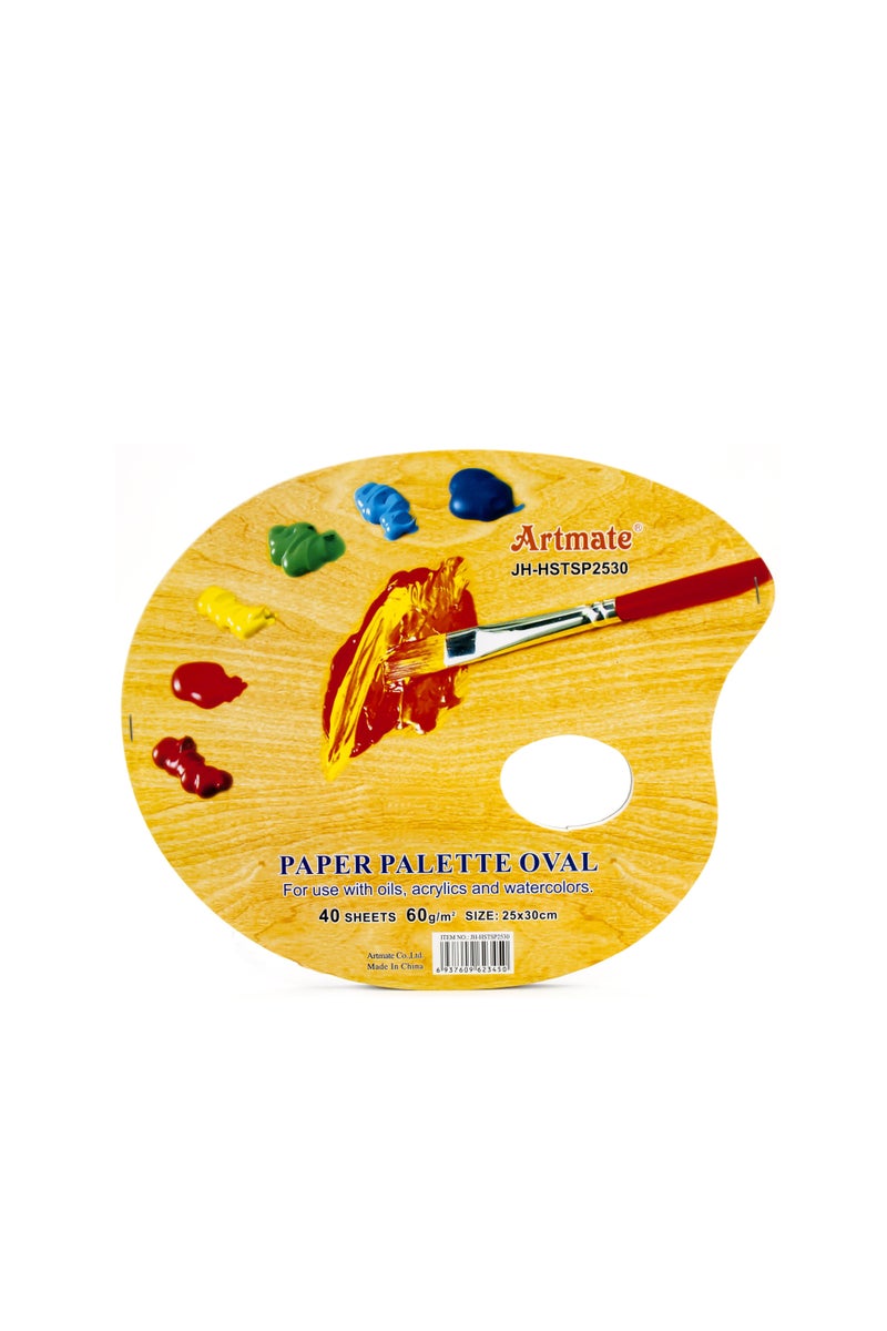 آرتمايت لوحة ألوان ورقية قابلة للتمزيق، ملحق رسم للألوان، 40 ورقة