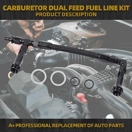 Dasbecan AN6 Dual Feed Carb Braided Nylon Fuel Line Double Pump Compatible With 4150 Based Carburetor - Image 3