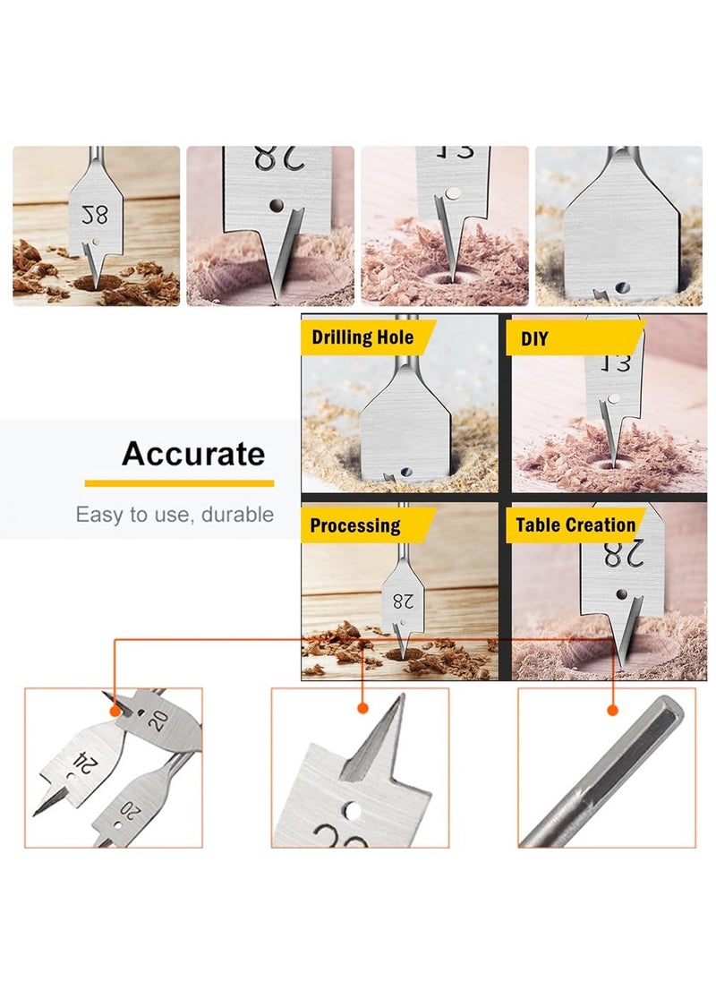 Malfah Enterprises Malfah Hex Shank Wood Flat Bit High Carbon Steel Best tool For Carpenter For Spade Boring In Wood Plastic PVC 12 MM  - Image 4