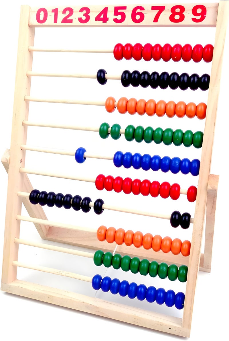 MAGIKON Wooden Counting Number Frame, 10 Rows Abacus for Kids Learning Math (11-1/2-Inch) - Image 1