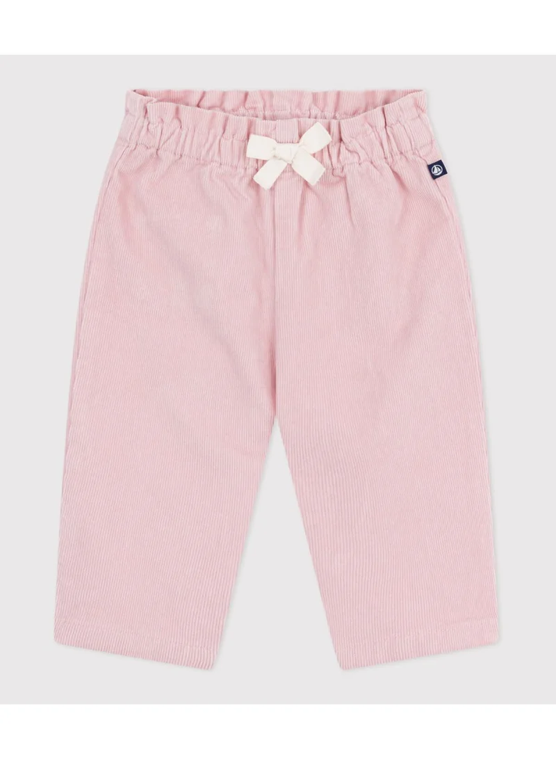 بيتي باتو بنطلون مخمل سادة للأطفال بجيوب خلفية مطرزة