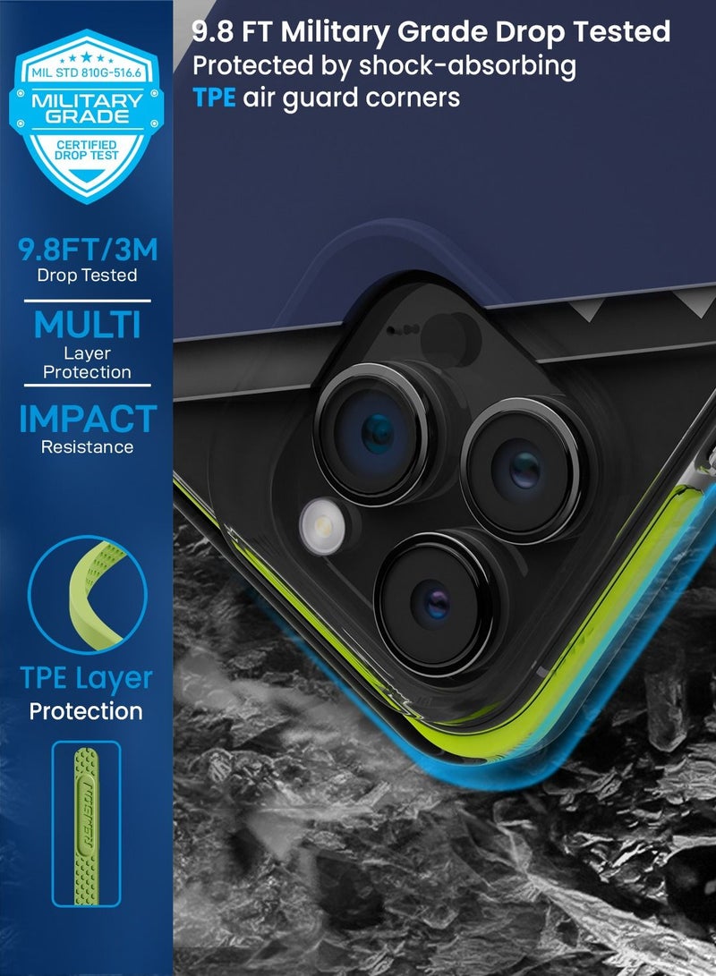 Remson Mag-X Magnetic Hybrid Protective Silicone Case Protection Compatible For iPhone 14 Pro (Blue) - Image 2