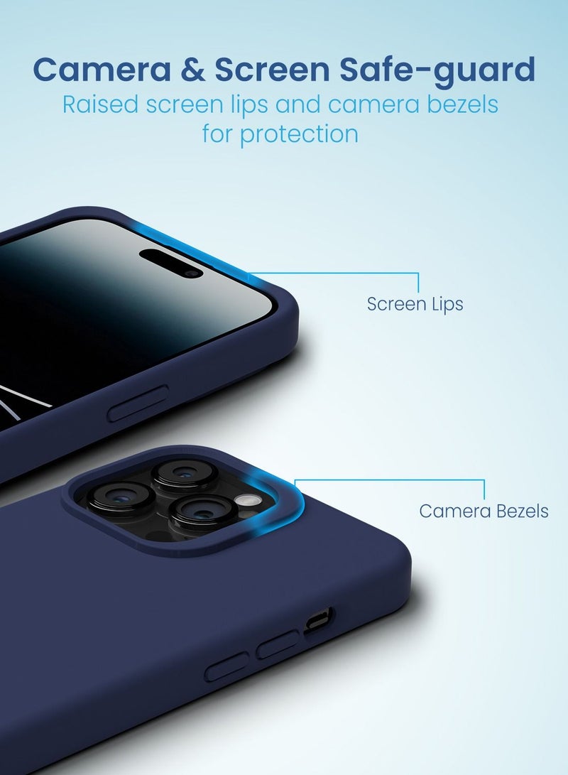 Remson Mag-X Magnetic Hybrid Protective Silicone Case Protection Compatible For iPhone 14 Pro (Blue) - Image 3