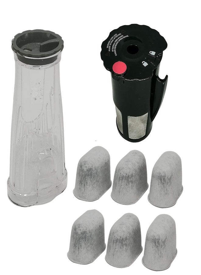 WuYan Replacement water Filter Holder and 119367 2.0 Reusable Coffee Filter for KEURIG 2.0 K200, K250 and K-Compact Coffee Makers Includes 6 Pack of Carbon Water Filters (Short holder(K200/K250)) - Image 1