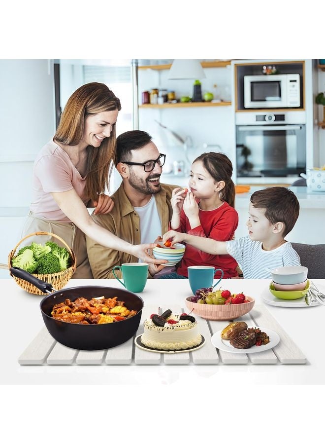 HOMESTAR Large Stone Dish Drying Mats for Kitchen Counter, 24x16 Quick Dry Absorbent Drying Matt Kitchen Counter, Diatomaceous Earth Dish Drying Mat, Collapsible Dish Mat Dish Pads for Drying, White - Image 2