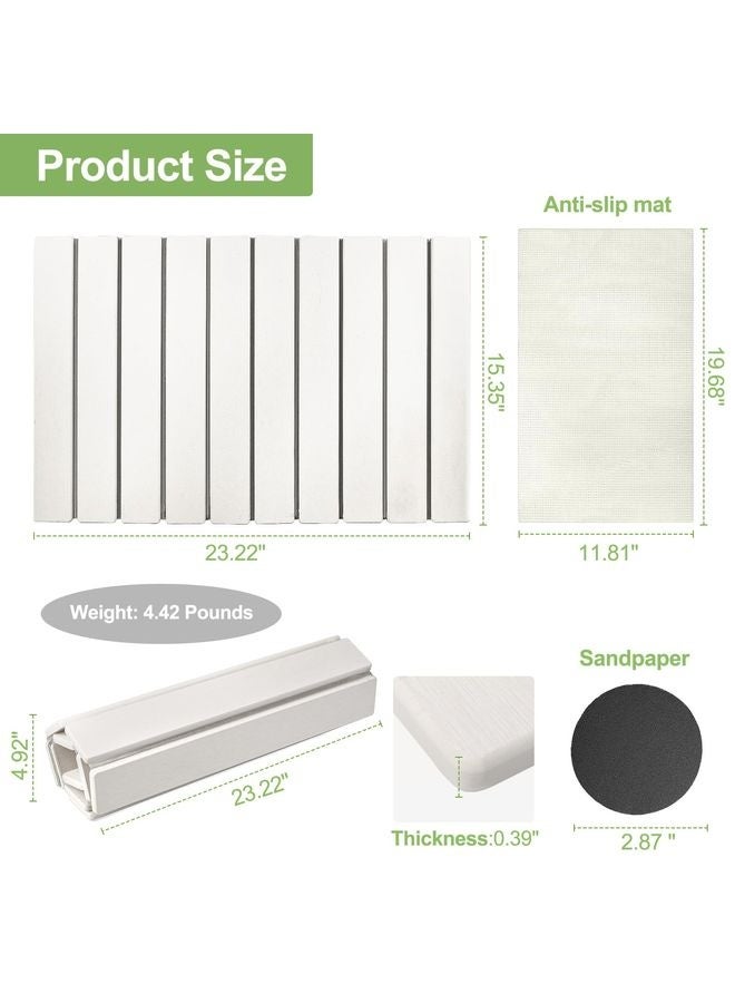 HOMESTAR Large Stone Dish Drying Mats for Kitchen Counter, 24x16 Quick Dry Absorbent Drying Matt Kitchen Counter, Diatomaceous Earth Dish Drying Mat, Collapsible Dish Mat Dish Pads for Drying, White - Image 3