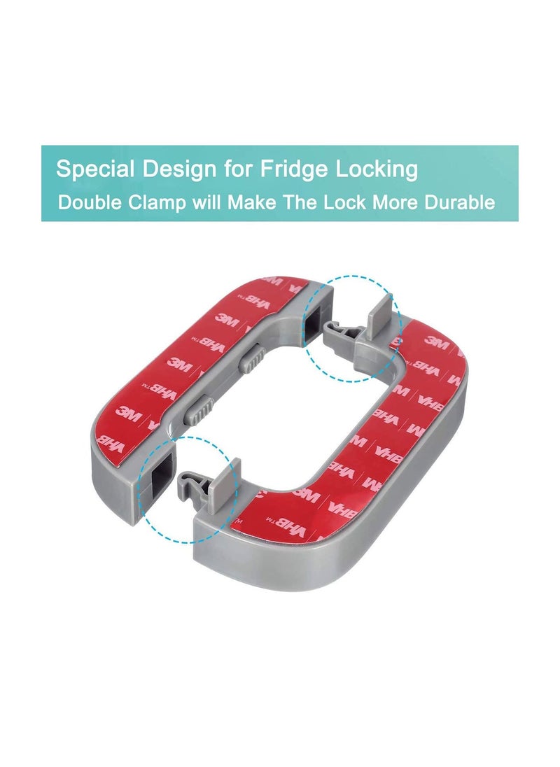SYOSI - Upgrade Home Refrigerator Fridge Freezer Door Lock, Latch Catch Toddler Kids Child Baby Safety Lock Easy to Install and Use 3m Vhb Adhesive No Tools Need or Drill for Most Fridges(White, 2 Pack) - Image 1