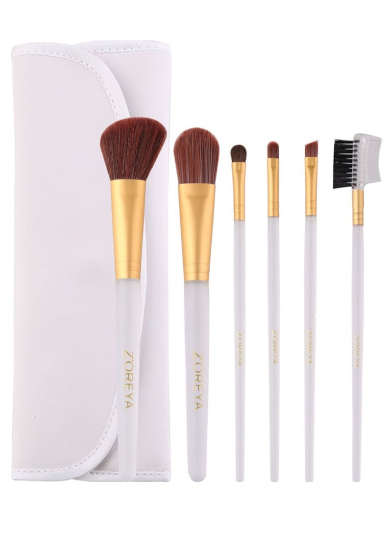NIBEMINENT 6-Piece Delicate Makeup Brush Set With Bag Multicolour - Image 1