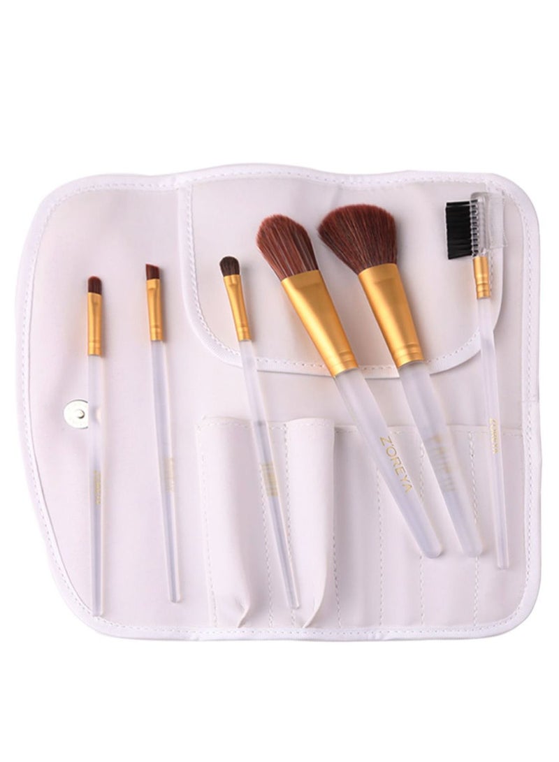NIBEMINENT 6-Piece Delicate Makeup Brush Set With Bag Multicolour - Image 2