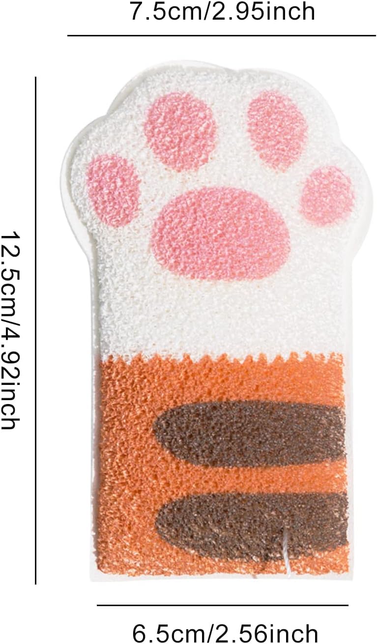windforgecraft Soft Body Sponge for Shower - Cute Cat Paw Loofah Exfoliator Body Scrubber | Bathing Accessories Soft Body Scrubber for Men Women - Image 5