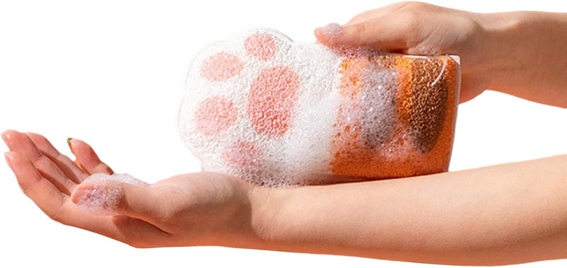windforgecraft Soft Body Sponge for Shower - Cute Cat Paw Loofah Exfoliator Body Scrubber | Bathing Accessories Soft Body Scrubber for Men Women - Image 1