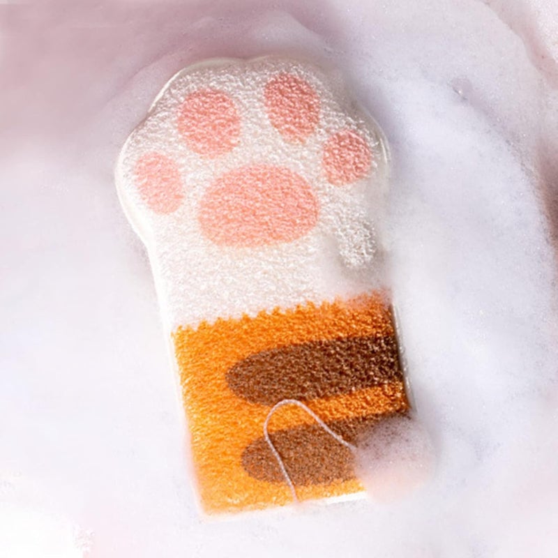 windforgecraft Soft Body Sponge for Shower - Cute Cat Paw Loofah Exfoliator Body Scrubber | Bathing Accessories Soft Body Scrubber for Men Women - Image 3