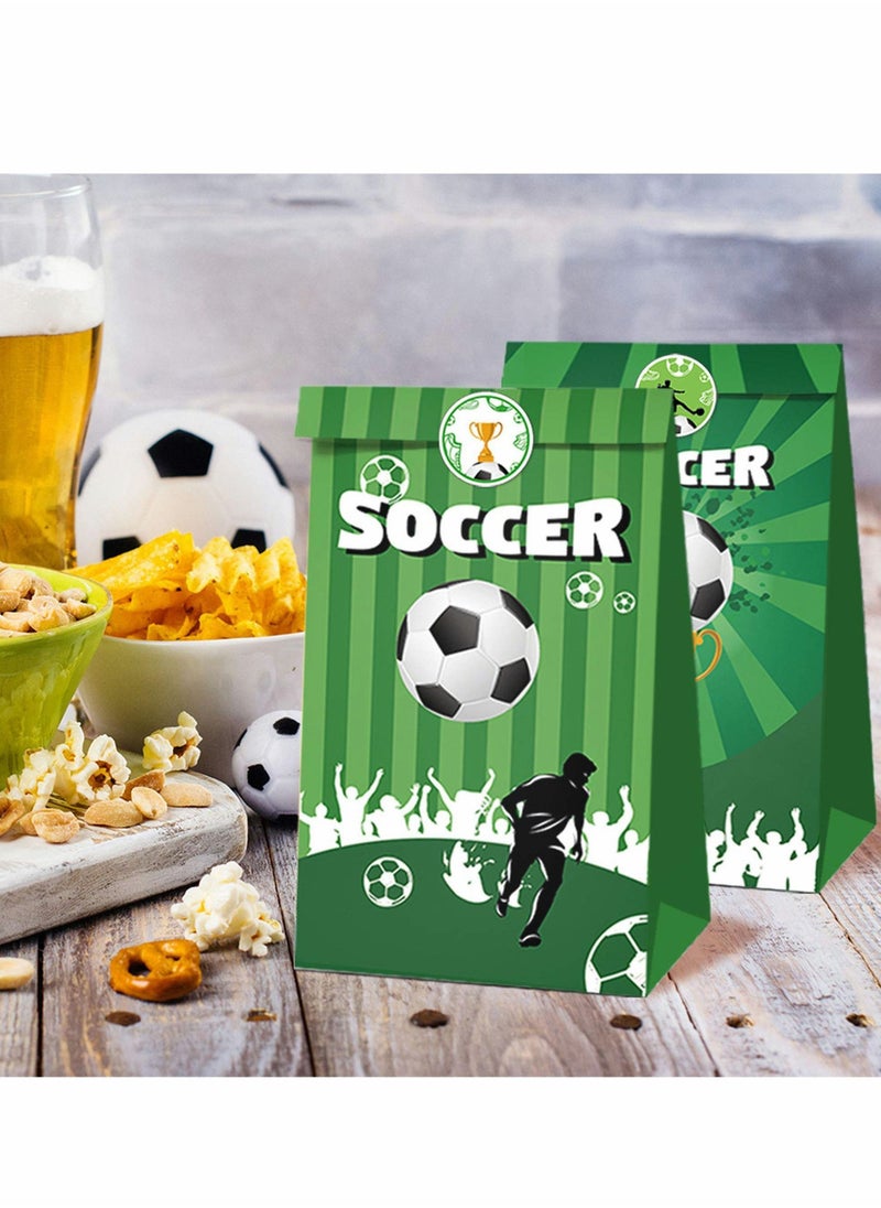 Excefore Paper Party Gift Bags 12 Pcs Soccer Party Candy Bags, Collection Paper Bags for Boys Kids Party Favor Supplies Decorations Theme Birthday Party Baby Party supplies Gift Bag Food Bags  - Image 3