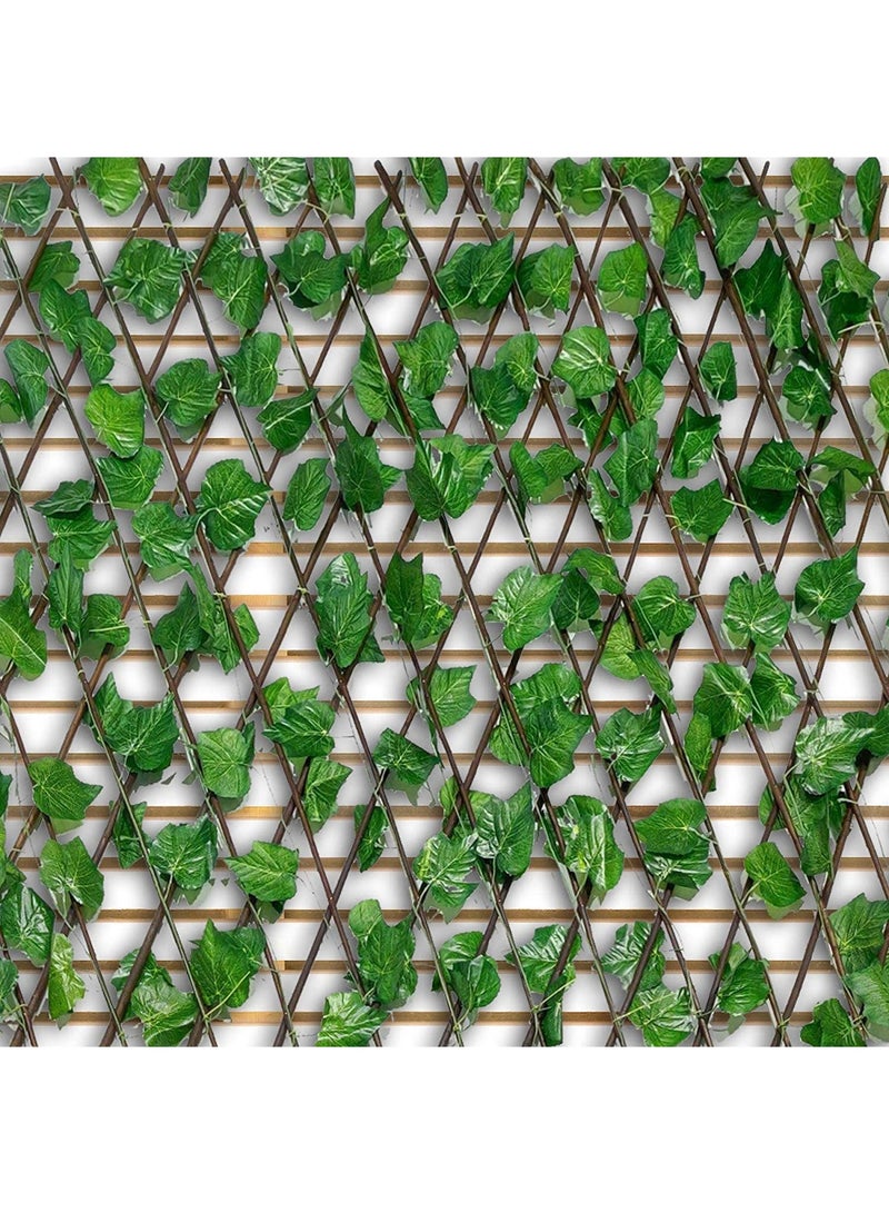 DubaiGallery Fence with Artificial Plants, Expandable Green Leaves Wicker for Home Garden Villa Outdoor Decoration - Image 4
