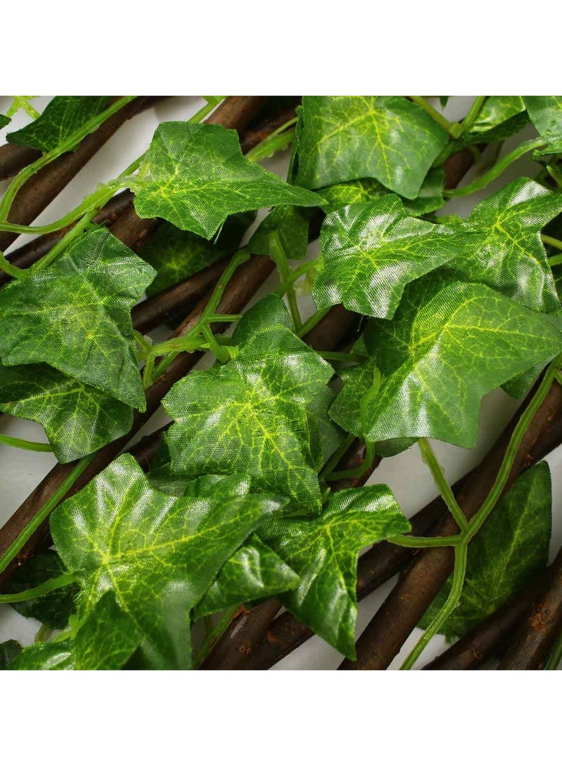 DubaiGallery Fence with Artificial Plants, Expandable Green Leaves Wicker for Home Garden Villa Outdoor Decoration - Image 3