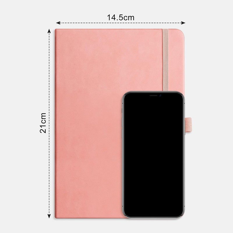 EMSHOI A5 Notebook Lined Journal - 120 GSM Paper Hardcover Notebook for Work, 160 Pages College Ruled Notebook, Leather Writing Journal for Women, Men, Work, School, 14.5 X 21 cm - Pink - Image 5