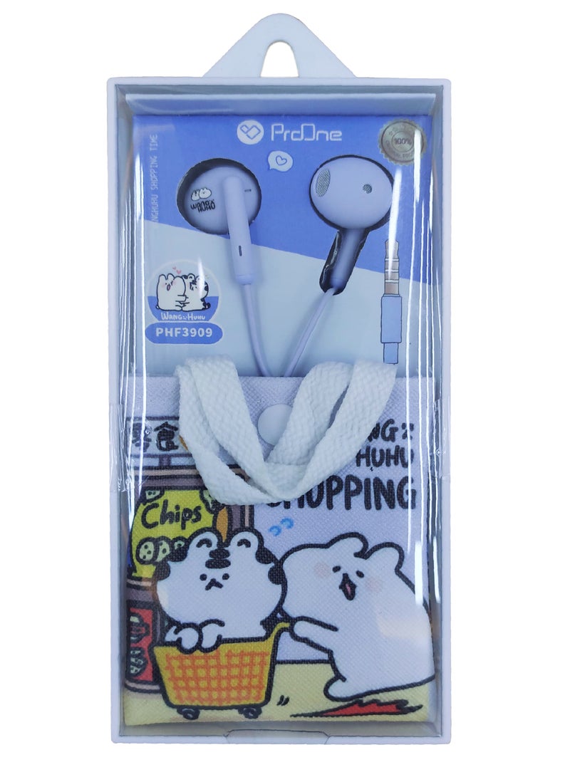 ProOne ProOne PHF3909 Handsfree Earphone With Carry Bag,  Wired In-Ear Headphones with Mic & Volume Control, Noise Isolating, Superior Sound, 14.2mm Speaker, 3.5mm Plug, Lightweight, Durable ABS Material  - Image 1