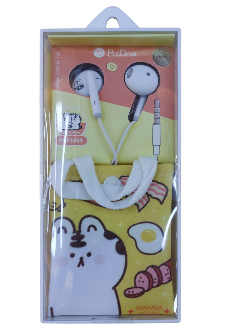 ProOne ProOne PHF3909 Handsfree Earphone With Carry Bag,  Wired In-Ear Headphones with Mic & Volume Control, Noise Isolating, Superior Sound, 14.2mm Speaker, 3.5mm Plug, Lightweight, Durable ABS Material  - Image 3