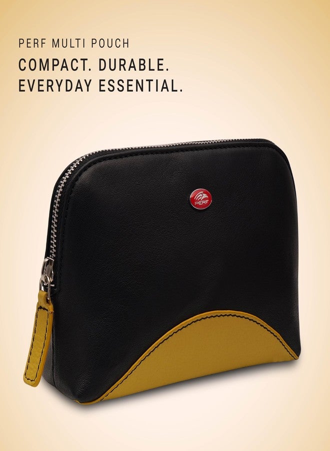 PERF Compact Leather Multi-Pouch| Versatile Travel Organizer, Vanity Bag & Gadget Case for Daily Use | L 8.3 x W 3.1 x H 4.7 inches - Image 4