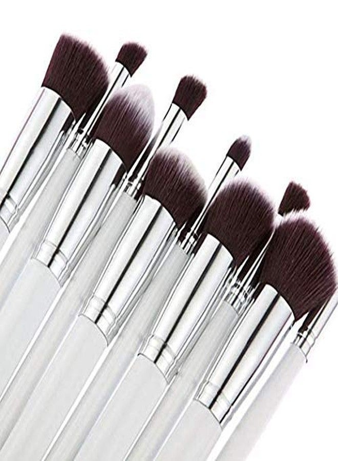 Women's & Girl's Mini Makeup Brushes Colour- White - Set of 10 Pcs - Image 5