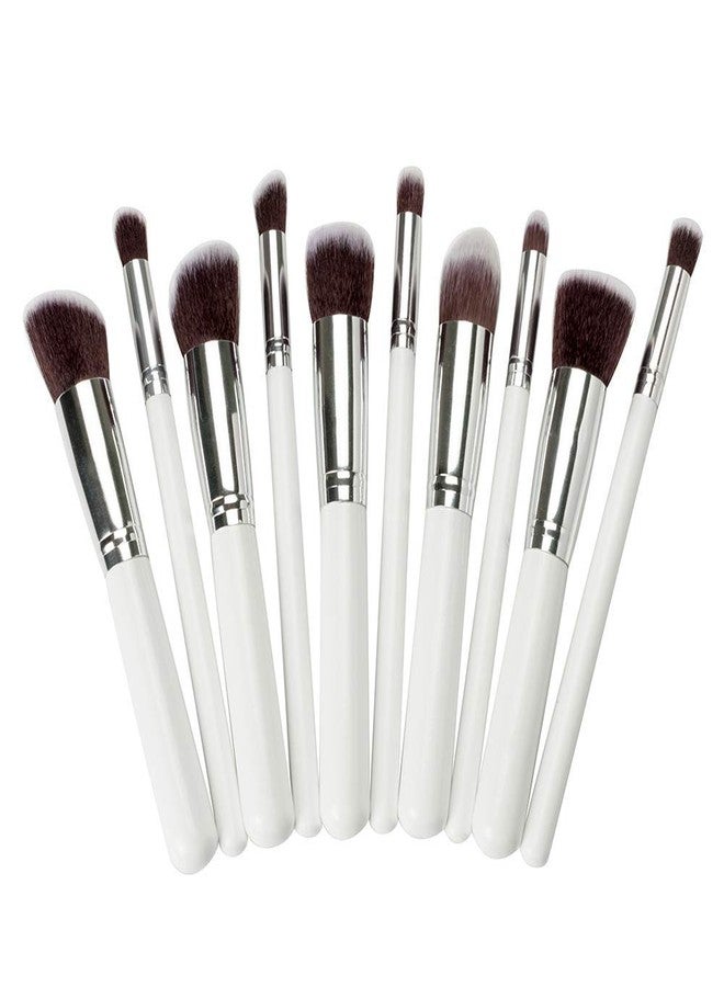 Women's & Girl's Mini Makeup Brushes Colour- White - Set of 10 Pcs - Image 2