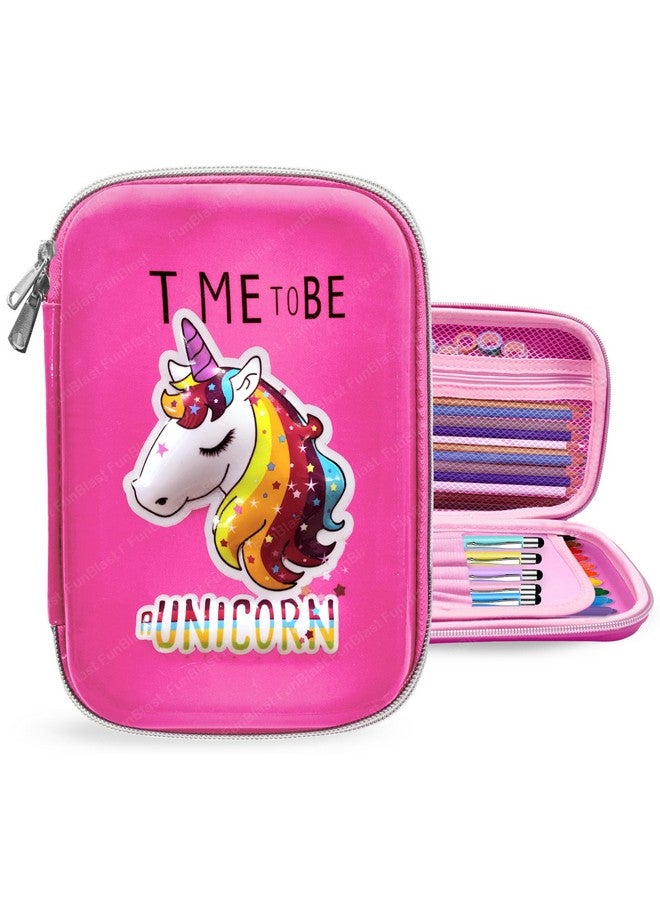 FunBlast Pencil Pouches for Girls Stylish, Unicorn Pencil Pouch for Girls - Pencil Pouches for Kids, Pencil Case for Girls, Multipurpose Zipper Pencil Case (Unicorn_Light Pink) - Image 1