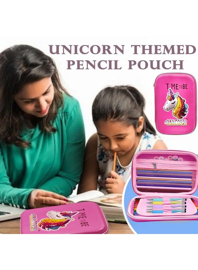 FunBlast Pencil Pouches for Girls Stylish, Unicorn Pencil Pouch for Girls - Pencil Pouches for Kids, Pencil Case for Girls, Multipurpose Zipper Pencil Case (Unicorn_Light Pink) - Image 4